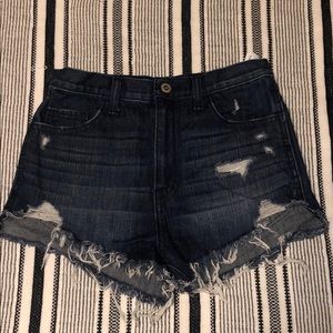 High waisted denim shorts